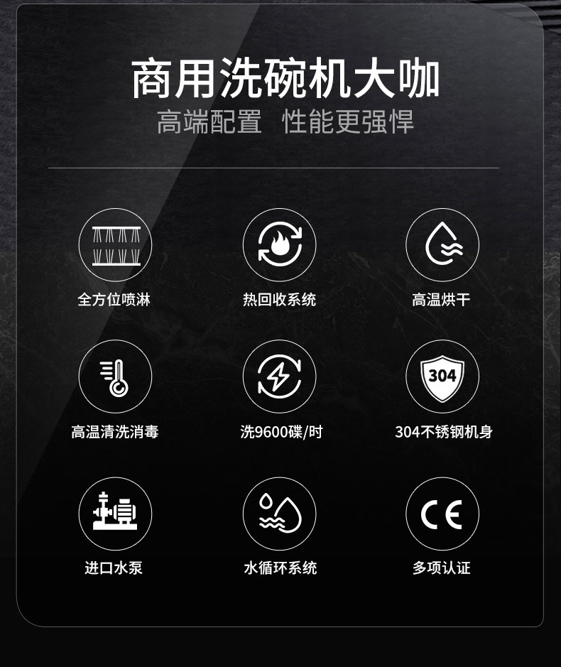 驰能长龙式洗碗机配置
