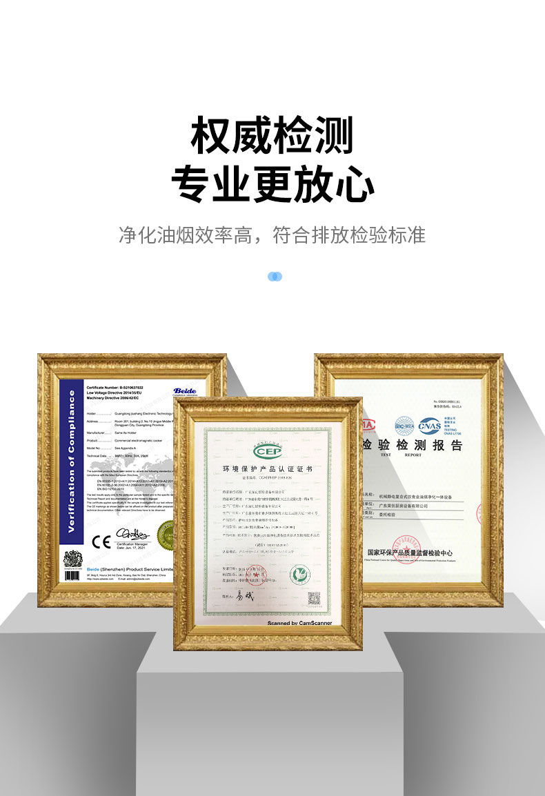 驰能油烟净化一体机检验报告