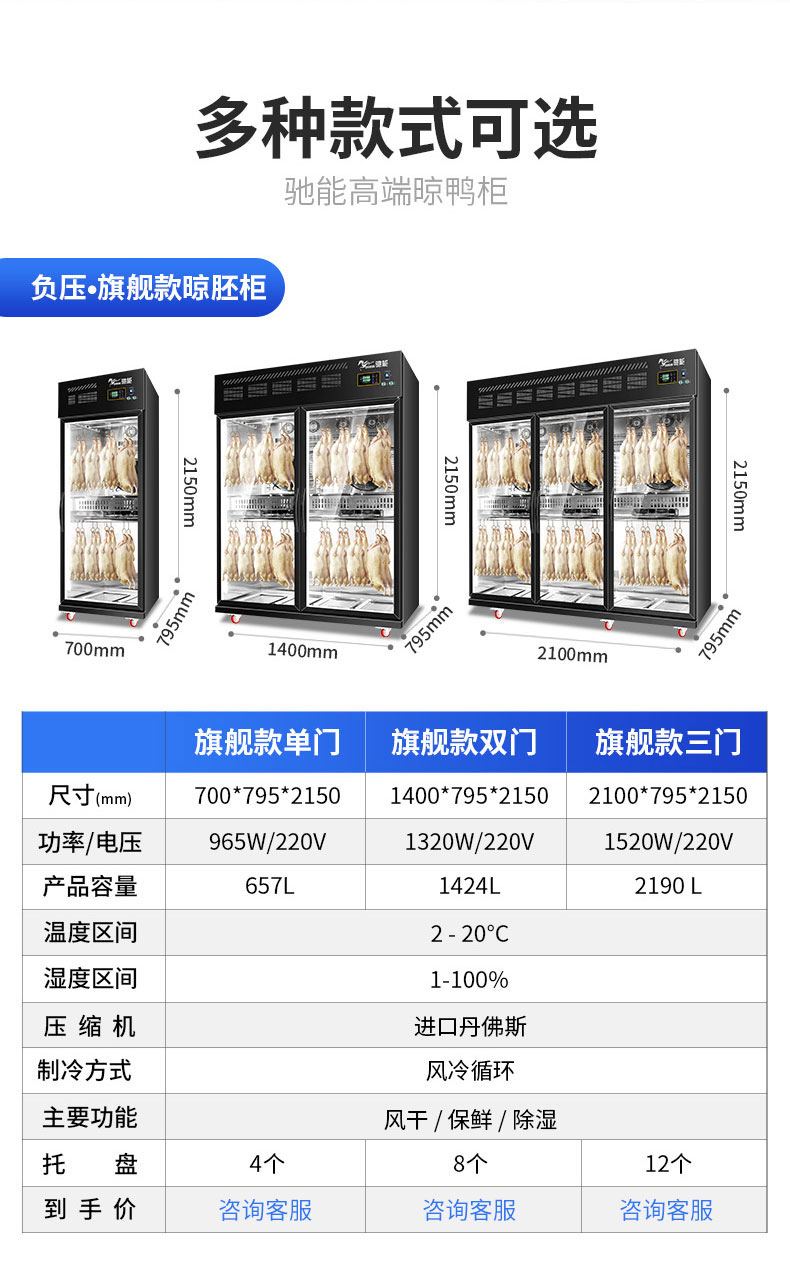 驰能晾鸭柜产品参数1