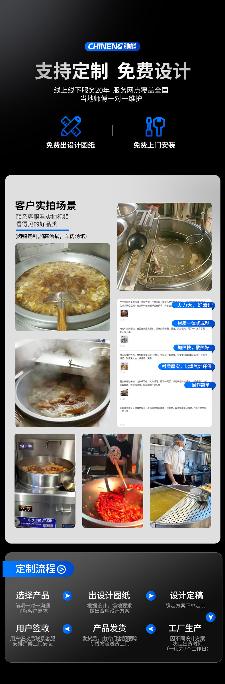 驰能单头大炒炉定制流程