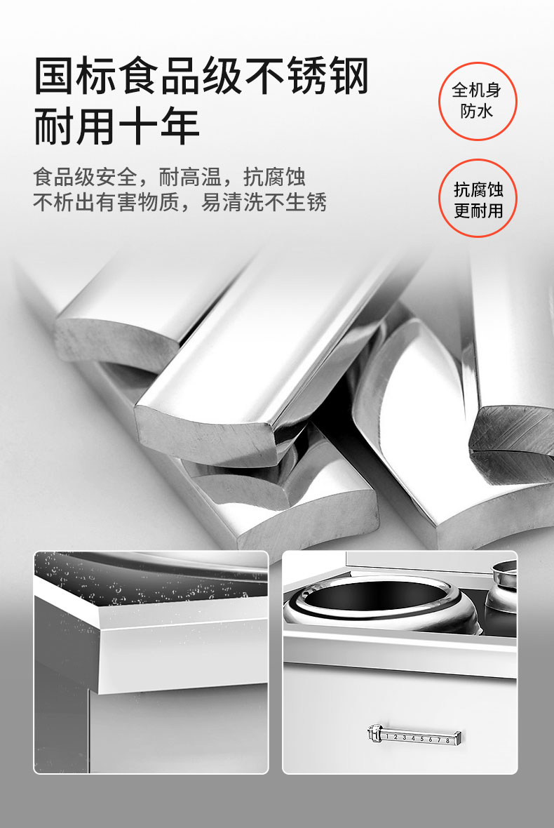 驰能商用双头小炒炉食品级不锈钢