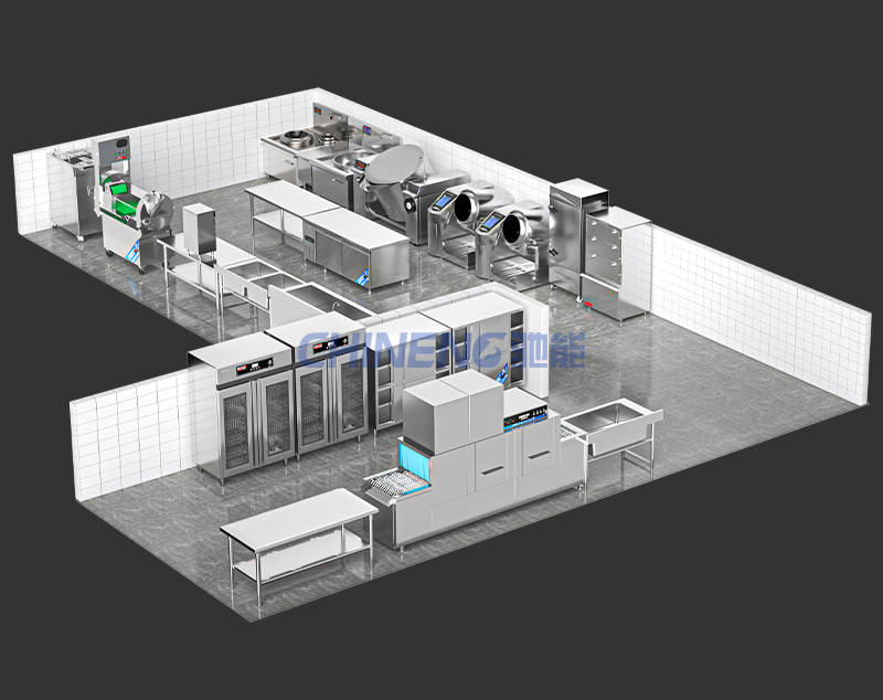 50-100人基础套餐智能食堂3D效果图